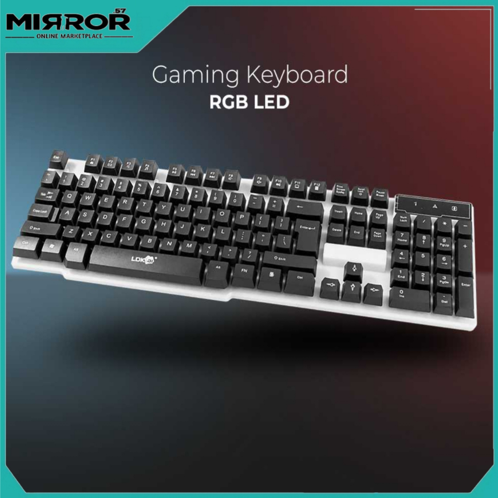 Keyboard Gaming RGB LED Keyboard LDKAI USB Kabel Suport Laptop PC Komputer