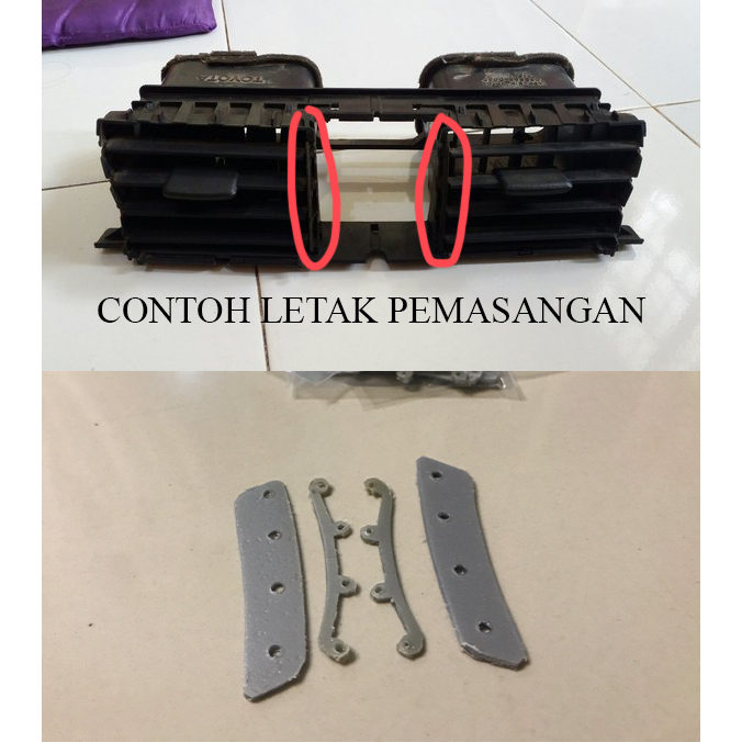 Repair Kit Dudukan kisi kisi ac vios gen 2 new vios limo gen 2 Silver