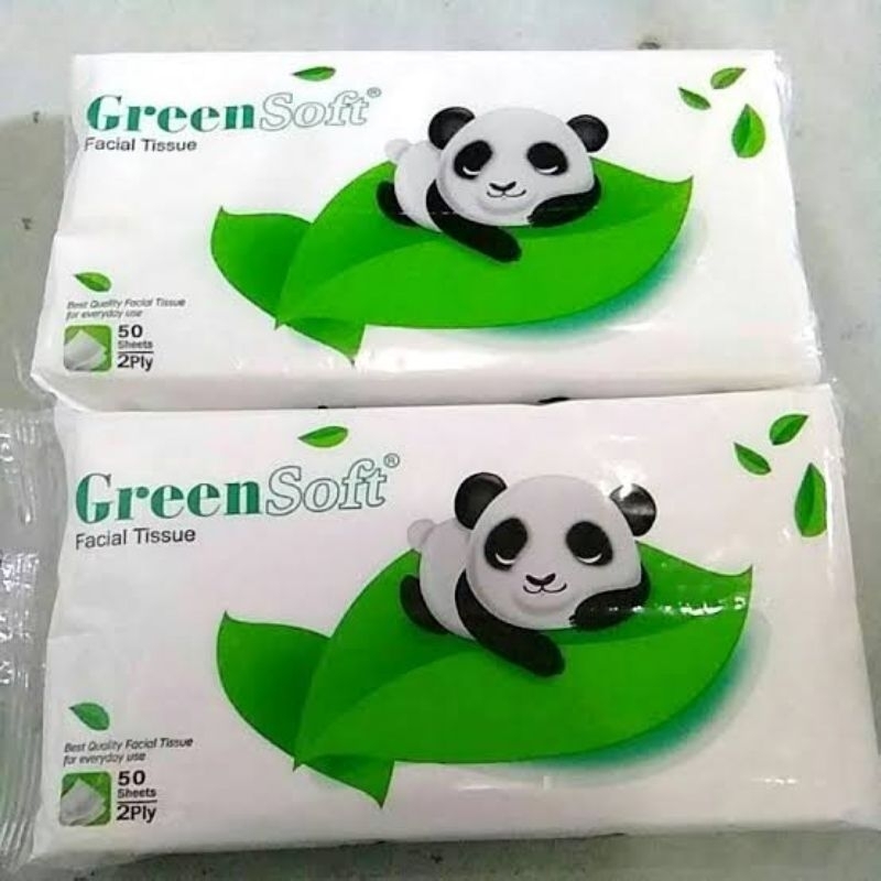 TISU GREEN SOFT / FACIAL TISSUE GREEN SOFT / TISU MURAH / 50 SHEET
