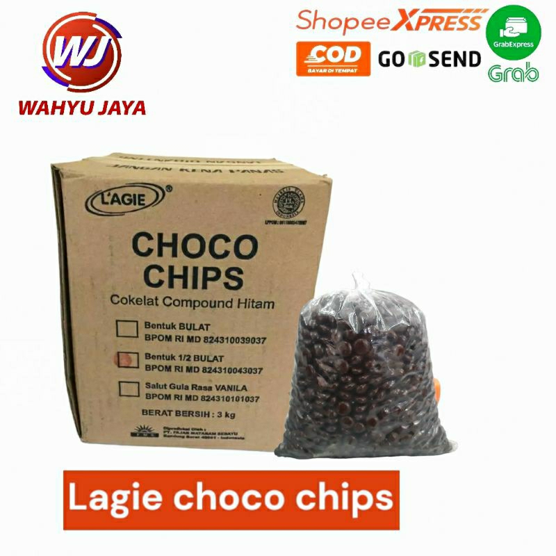 

lagie choco chips coklat setengab bulat 100gram-250gram