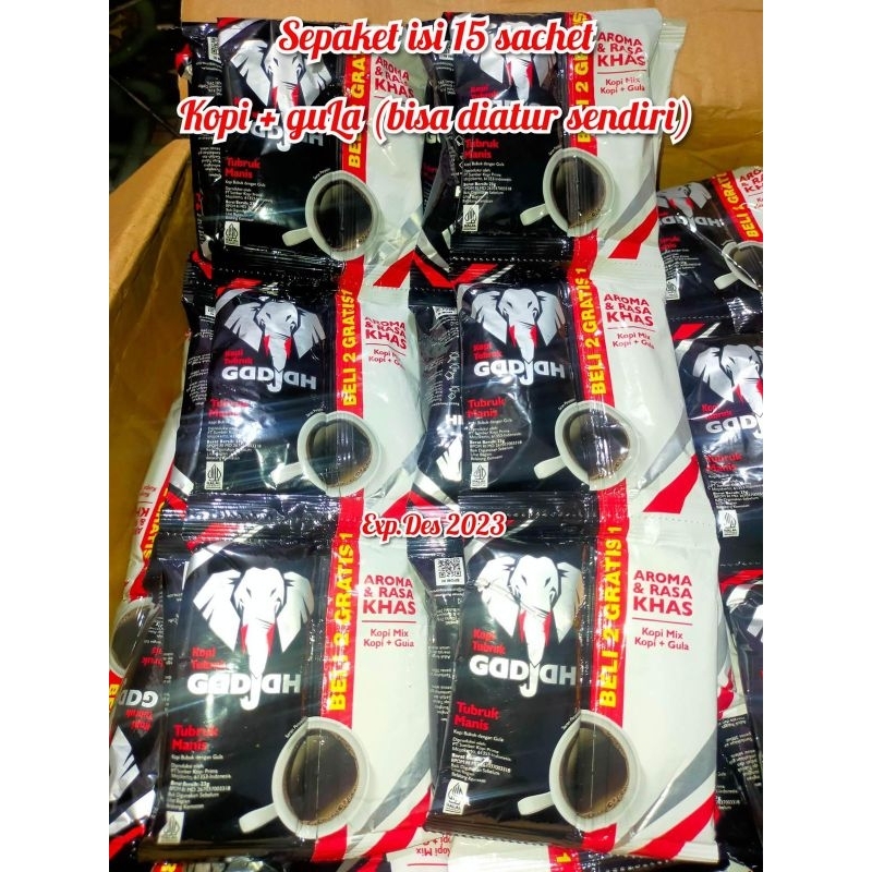 

KOPI GAJAH SEPAKET ISI 15 sachet
