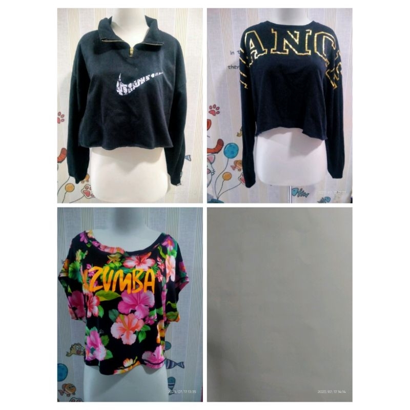 PRELOVED BAJU CROP ZUMBA, CROP DANCE, BAJU SENAM