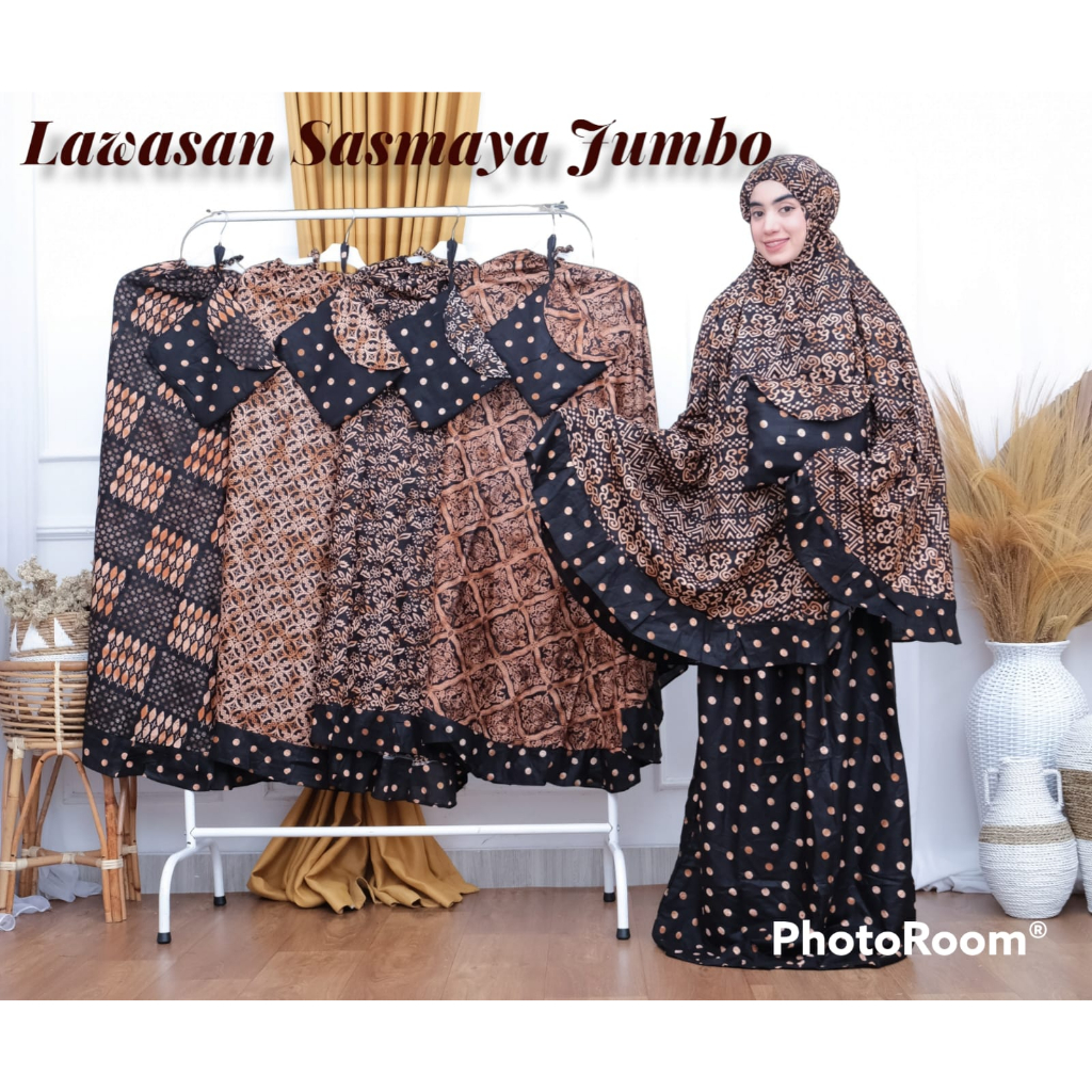 Mukena Batik Motif Sogan Rayon Rempel Jumbo Sasmaya