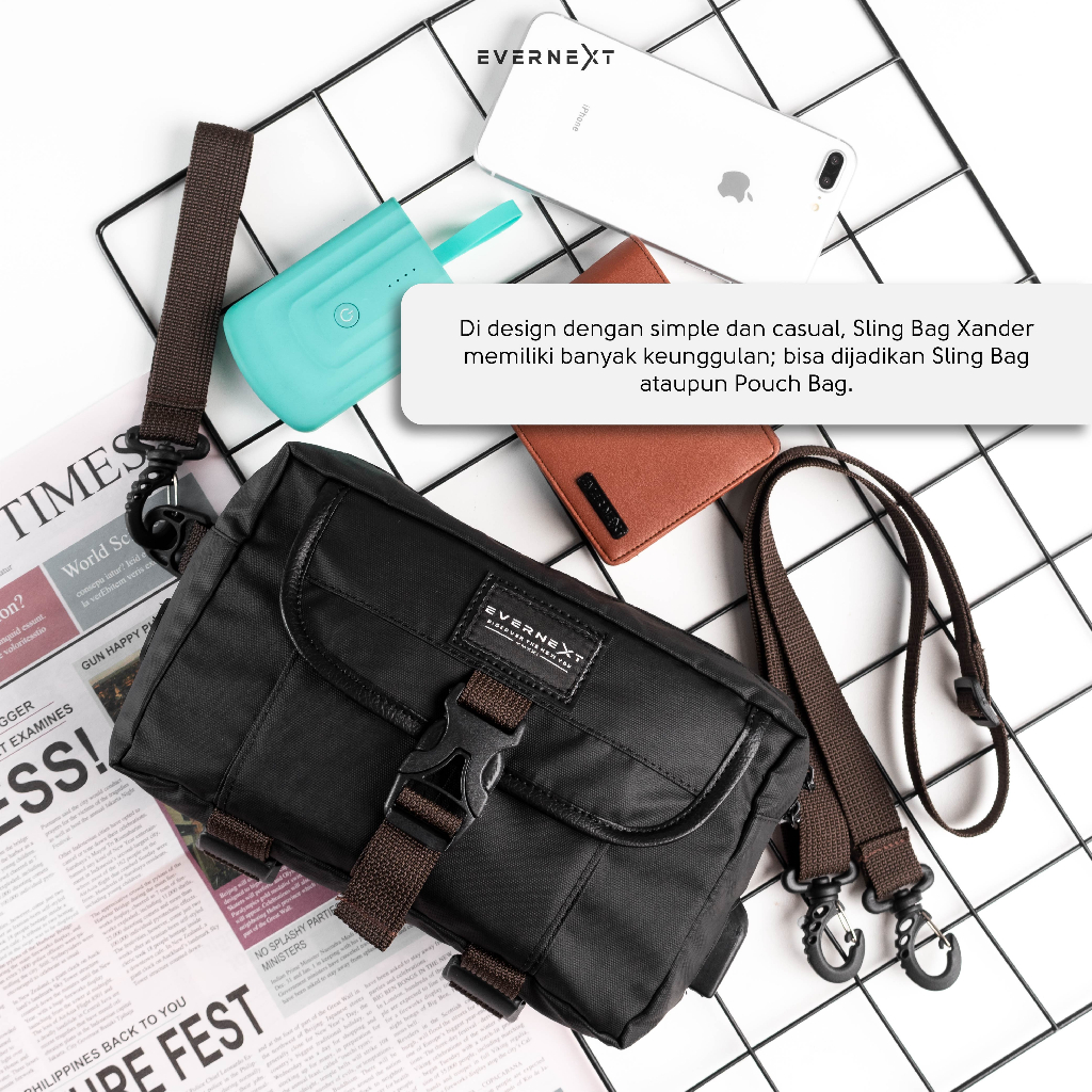Pouch Bag Pria clutch bag pria branded tas dompet hp wanita tas samping pria keren - Evernext Xander