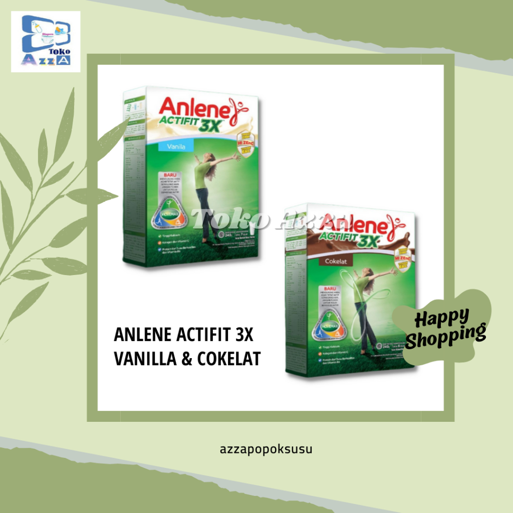 

Anlene Actifit 3X Susu Bubuk Dewasa / Nutrisi Tinggi Kalsium Untuk Tulang, Sendi, dan Otot/ Vanilla/Cokelat/240 gr/590 gr