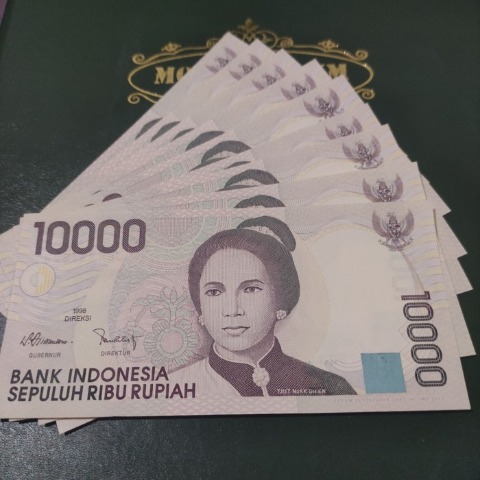 Uang Kuno 10000 Rupiah Cut Nyak Dien 1998 UNC GRESS