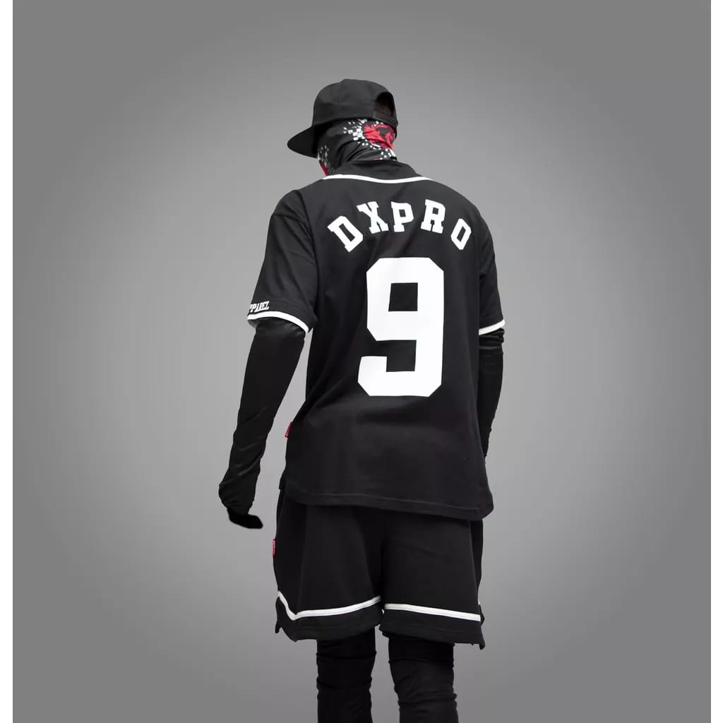 TSHIRT BASEBALL DXPRO OVERSIZE BLACK &amp; WHITE