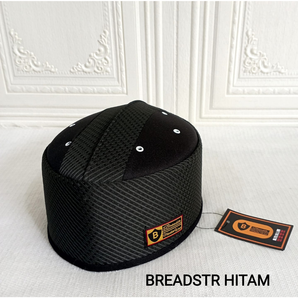 Peci Songkok Kopiah BREADSTR Varian Hitam Kotak Asagofah Malaysia Spons Tinggi 9cm - Peci Songkok Te