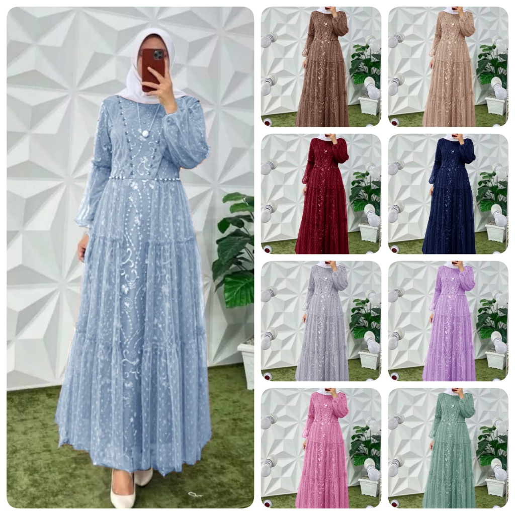 DVN Maxi Dress Gamis Pesta Hanura Gamis pesta Fashion muslim