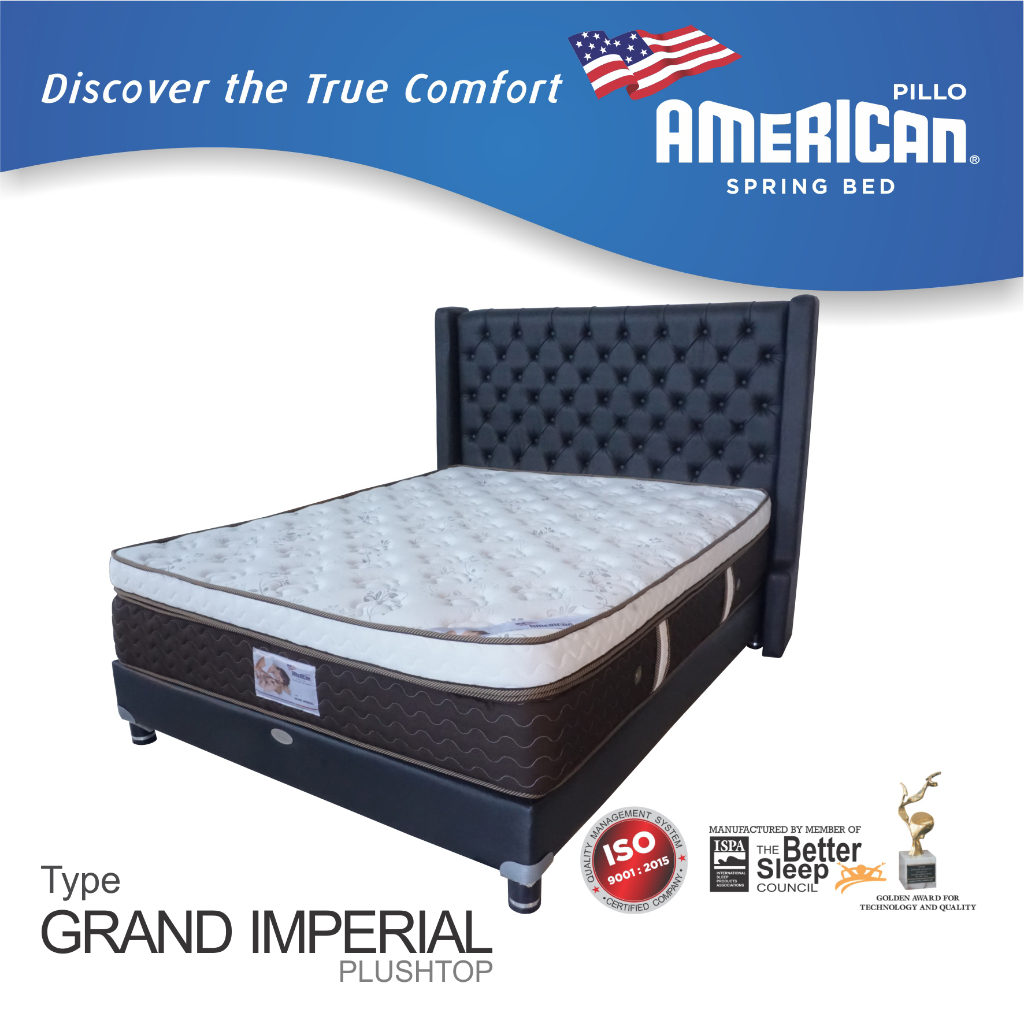 BEDSET LATEKS  Springbed American Pillo type GRAND IMPERIAL PLUSHTOP - ORIGINAL 100%