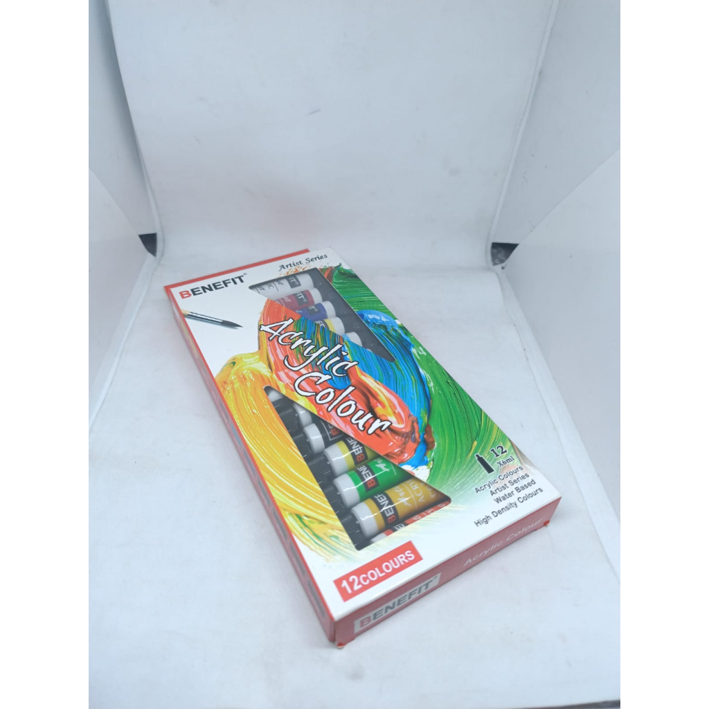 

CAT AKRILIK PLASTIK TERANG 12 WARNA 6ML MEREK BENEFIT 1 KOTAK ISI 12 WARNA