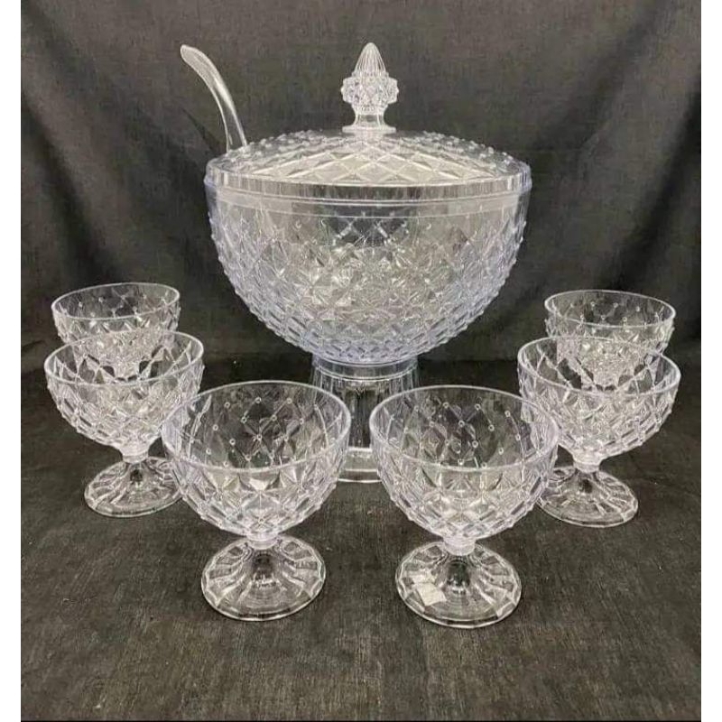 Wadah Es Buah + 6 Gelas Akrilik