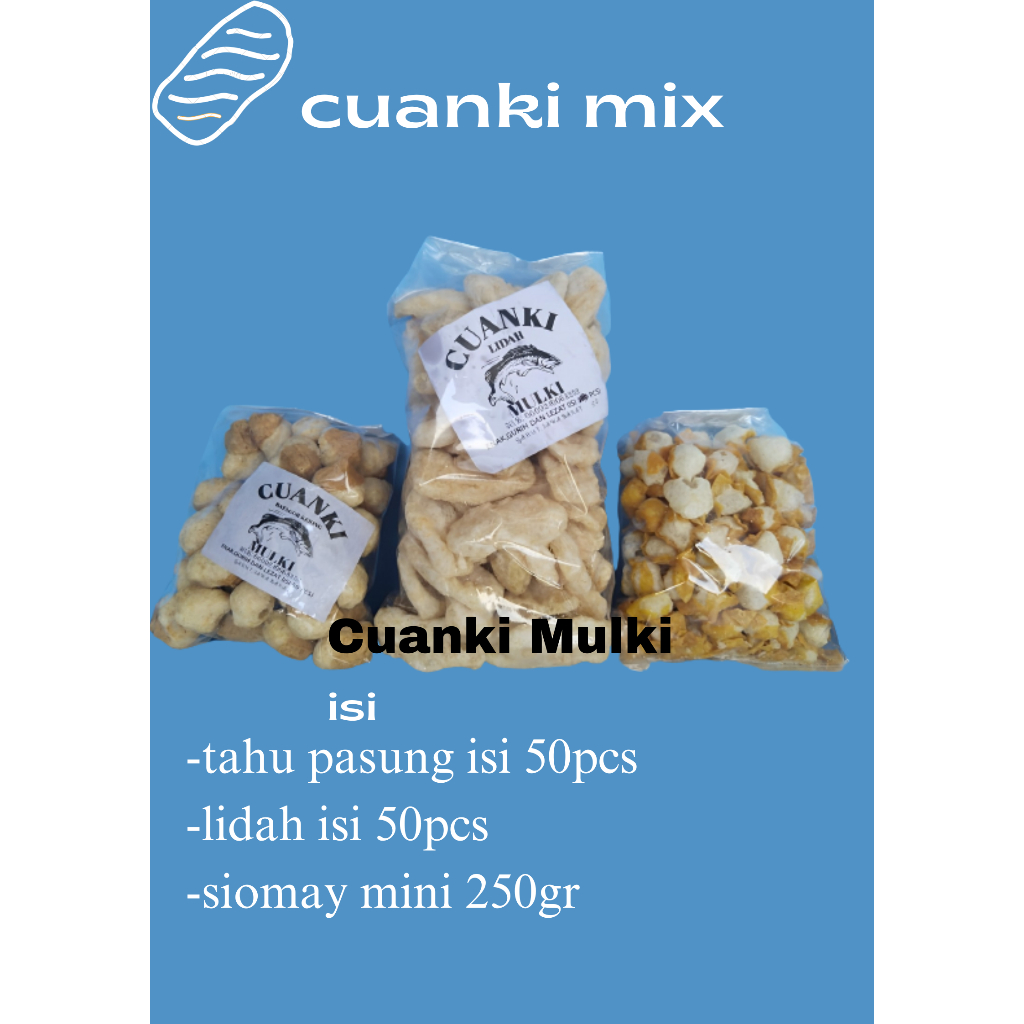 

Paket Hemat Cuanki Mix lidah isi 50 tahu isi 50 siomay mini 250gr cuanki mulki garut