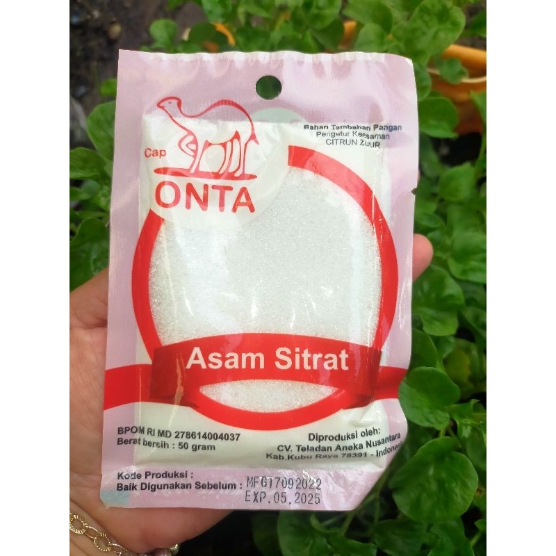 

ASAM SITRAT CAP ONTA 50GR/BAHAN KUE TERLENGKAP