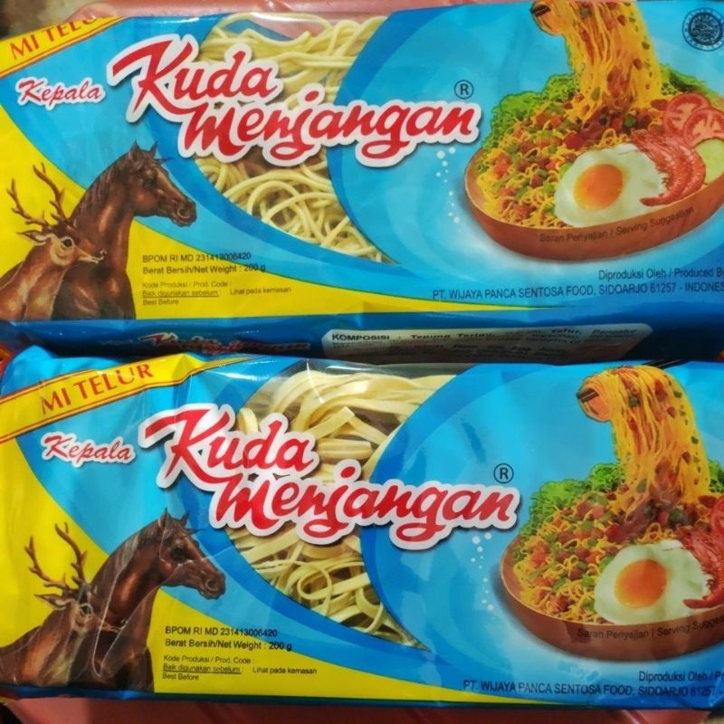 

mie telur kuda menjangan ukuran lebar dan kecil