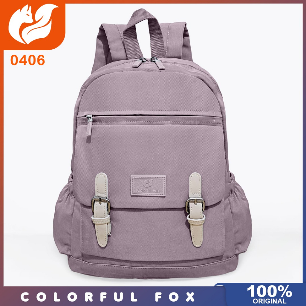 Colorful fox ori - Tas ransel laptop colorful fox 0406 nilon waterproof tas ransel wanita