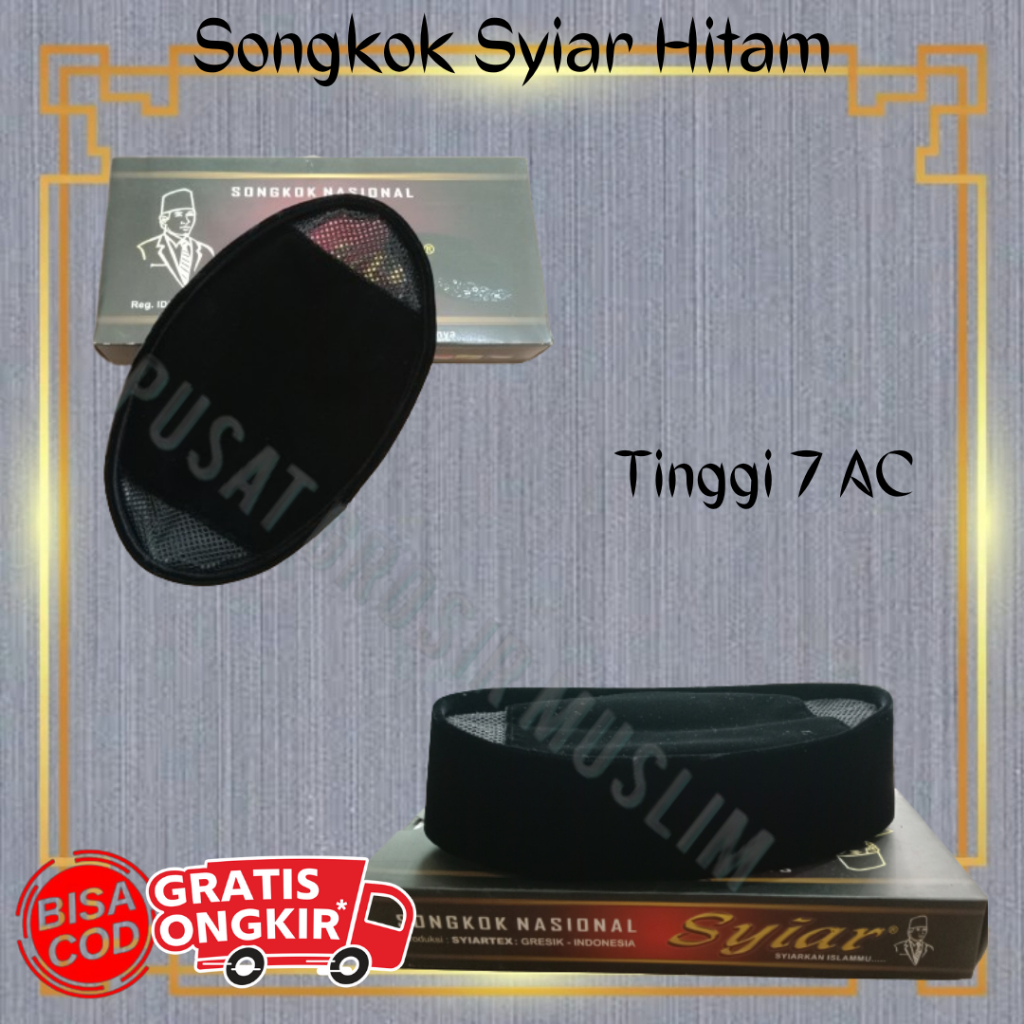 Songkok Presiden Sukarno / songkok Syiar Ac Hitam Songkok Nasional Bahan Bludru Peugeon tinggi 7 cm