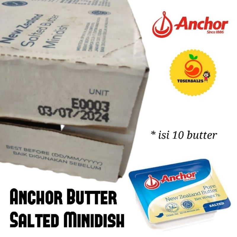 

Anchor minidish butter mentega 7gr salted (10 butter) - TOSERBA125