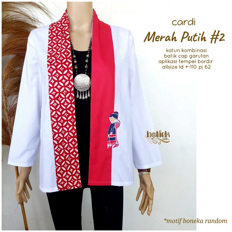 CARDIGAN MERAH PUTIH CARDI MERAH PUTIH OUTER MERAH PUTIH BATIK