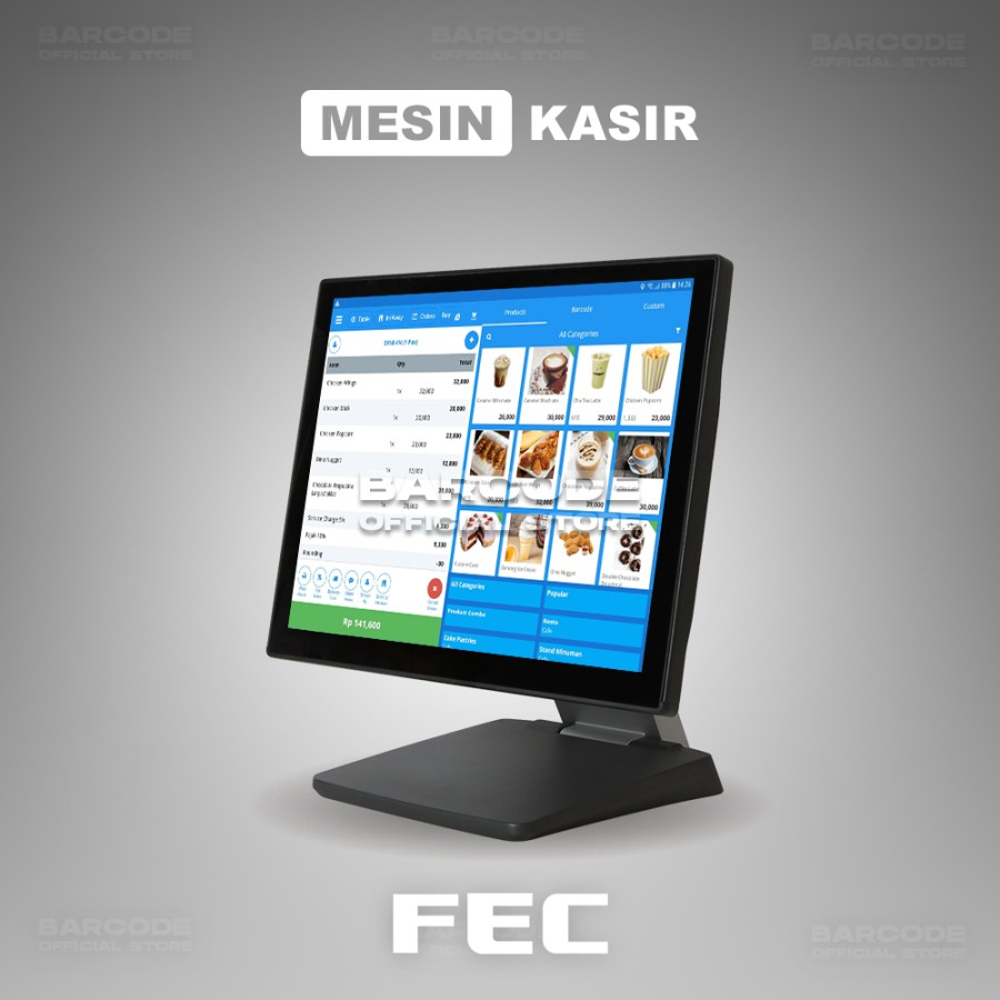 FEC PP 9735 Mesin Kasir Touchscreen Windows Komputer Resto Cafe Retail POS