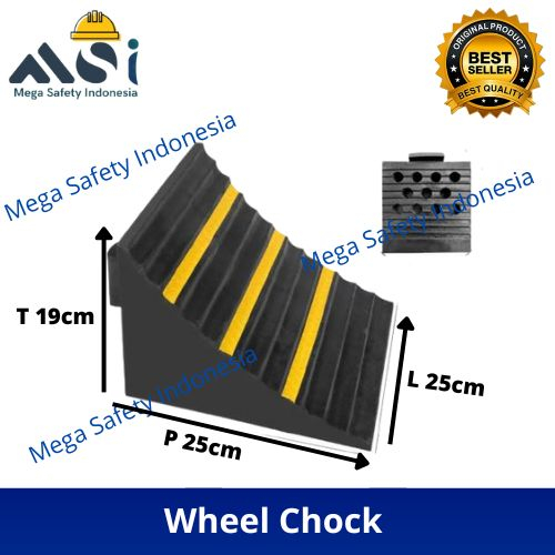 Wheel Chock Rubber Besar Mobil Container Truk / Pengganjal Ban Karet