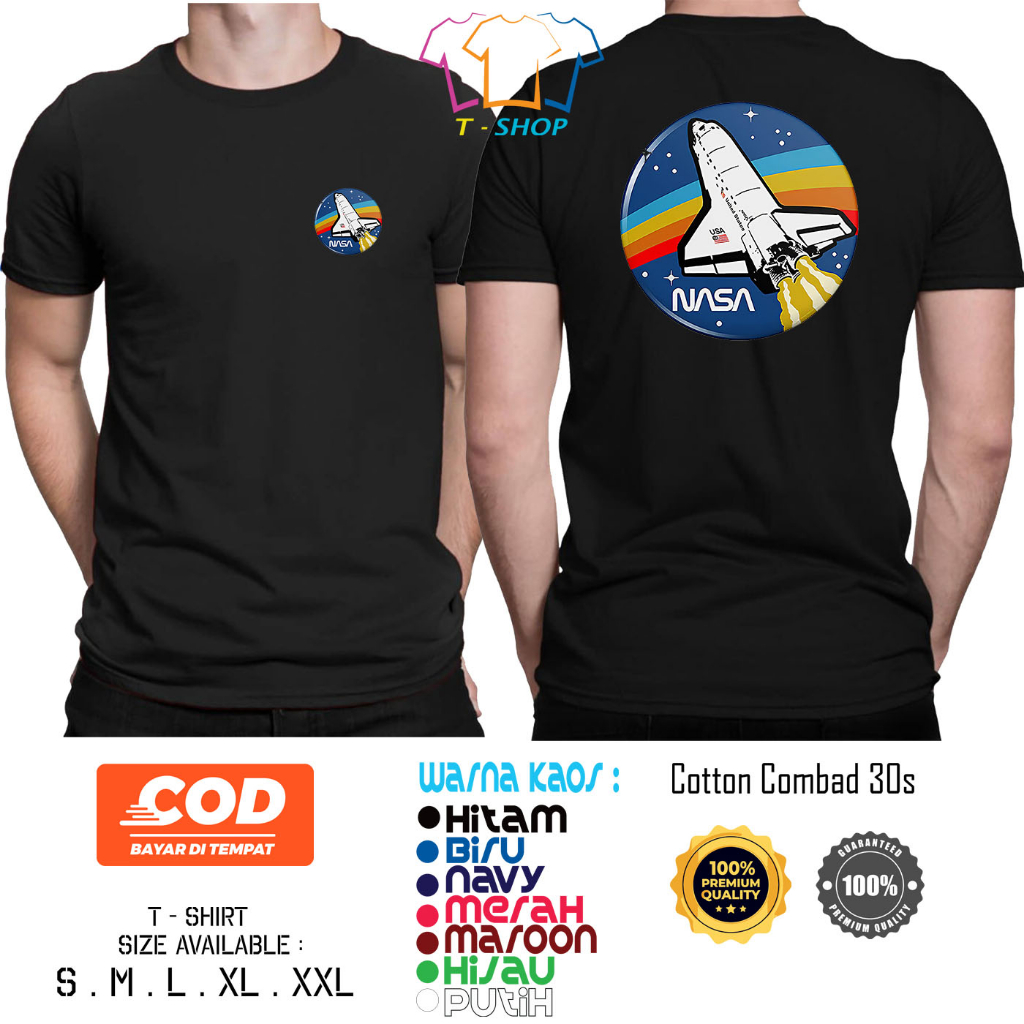 Baju Kaos Nasa Space Shutle Lengan Pendek Unisex
