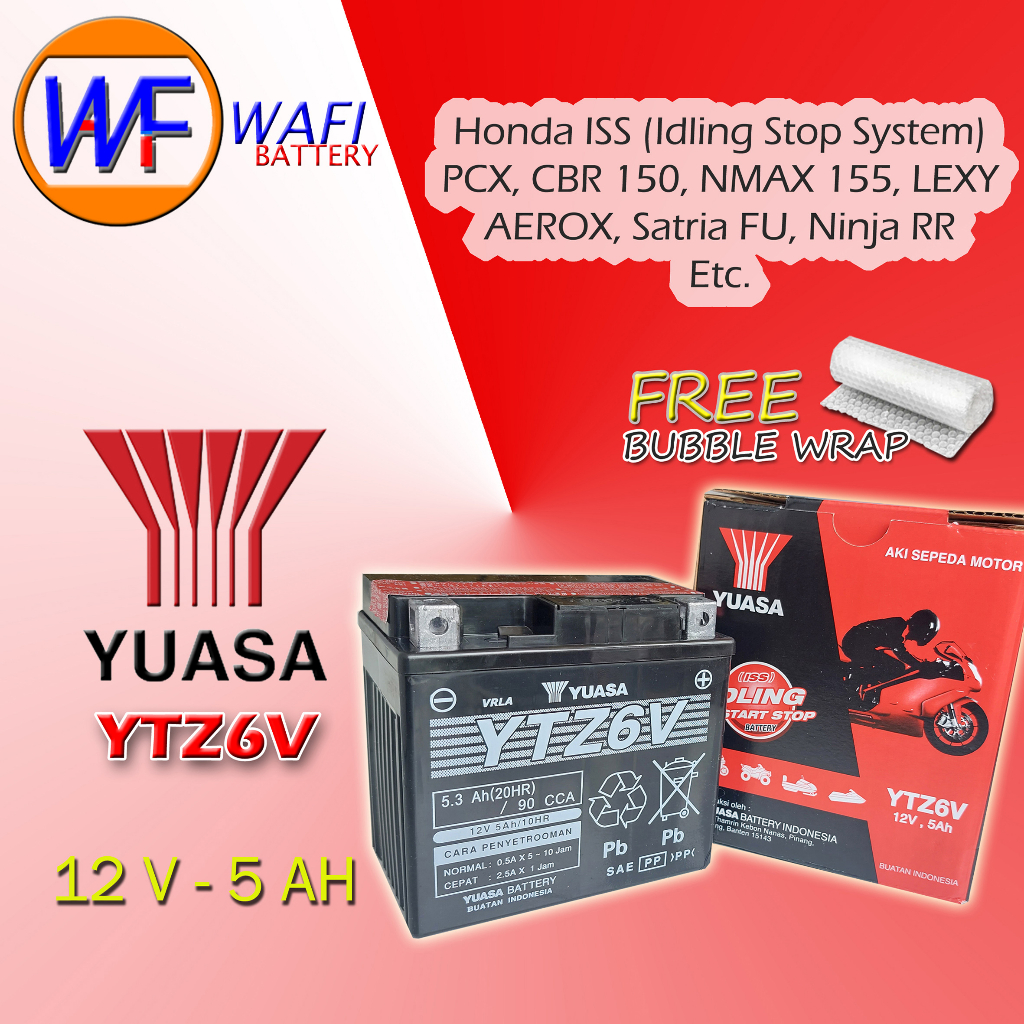 YUASA YTZ6V 12V 5Ah. Aki Motor Ori Vario 150/160, NMax 155, Honda Matic ISS, PCX, Satria Fu, Dll