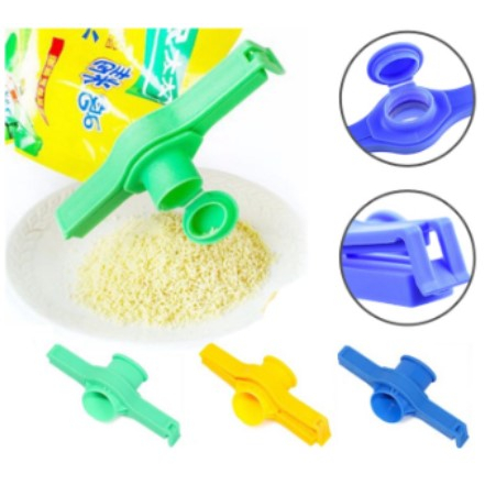 Klip Segel Plastik Penutup Makanan dengan Corong / Penjepit Kemasan Bungkus Makanan Ringan Bumbu Dap