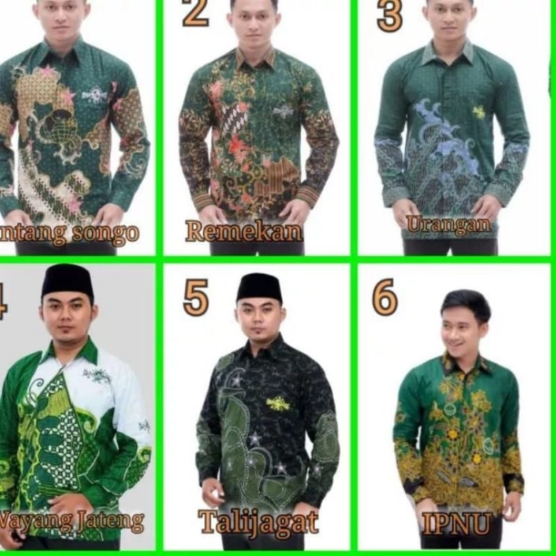 Kemeja Batik Nu Ipnu Resmi lintang Songo nu tali Jagat nu wayangan atributnu kemeja nu KEMEJA BATIK 