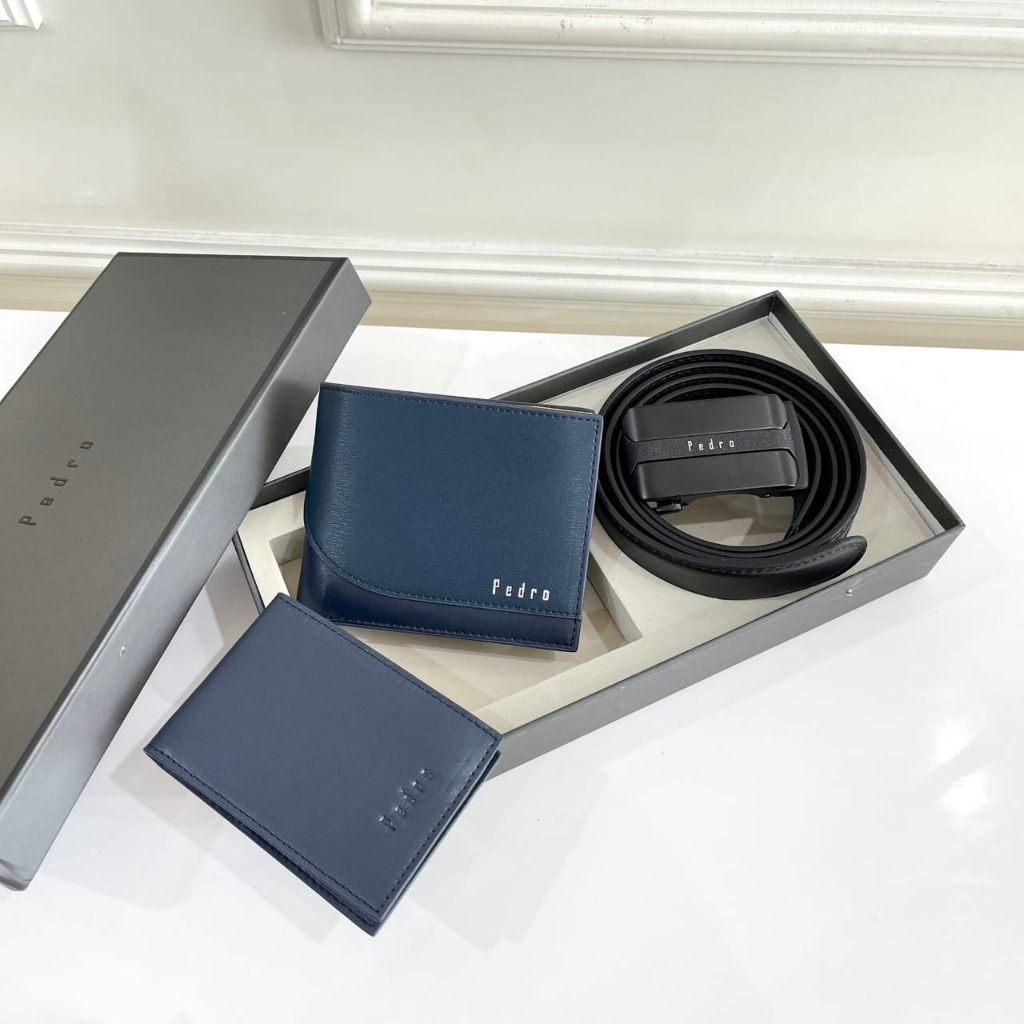 DOMPET IKAT PINGGANG PRIA PEDRO 3799 PREMIUM BELT WALLET MAN GIFT SET BOX