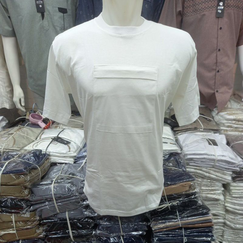 KAOS OBLONG KANTONG PRIA / KAOS OBLONG PUTIH / KAOS OBLONG KANTONG DEPAN / PERLENGKAPAN HAJI UMROH /