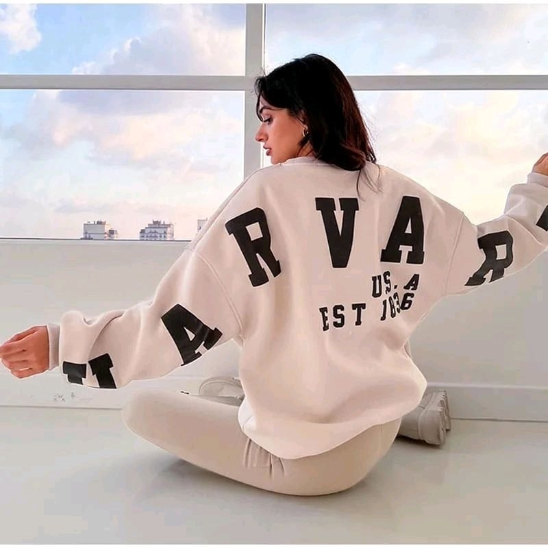 HARVARD SWEATER CREWNECK OVERSIZE REAL PICT