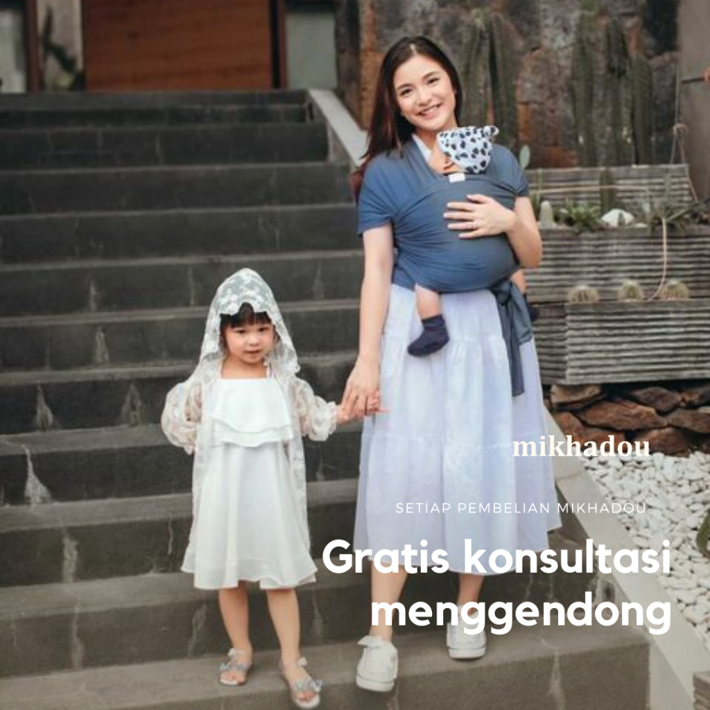 Mikhadou - Gendongan Bayi Depan Stretchy Wrap  Kain Gendongan Bayi M Shape Baby Wrap Carrier Newborn