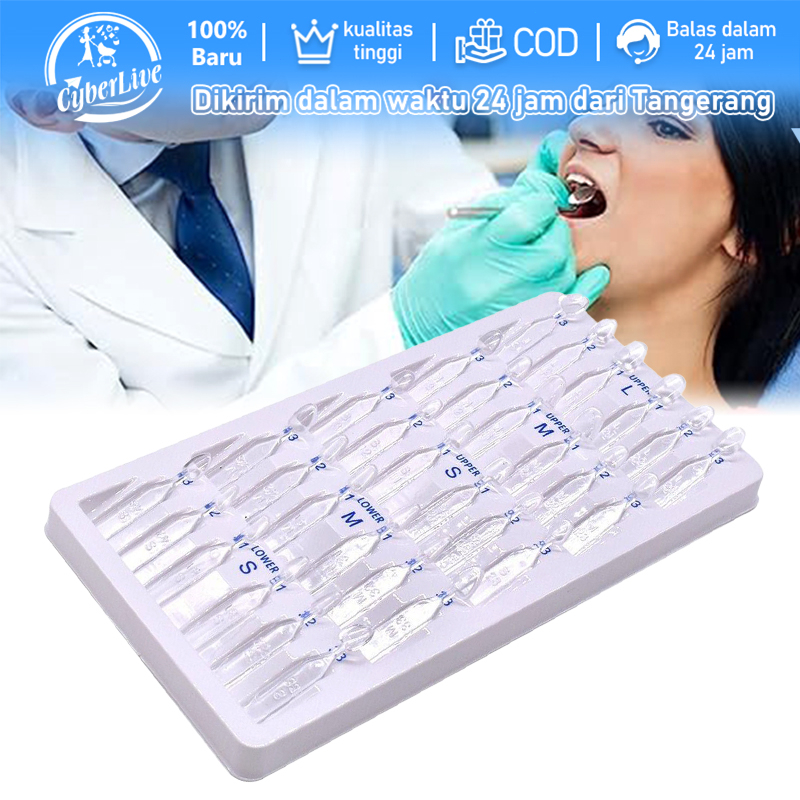 30Pcs/Set Veneer Gigi Dental Cetakan Veneer Gigi Alat Pemutih Gigi Veneer