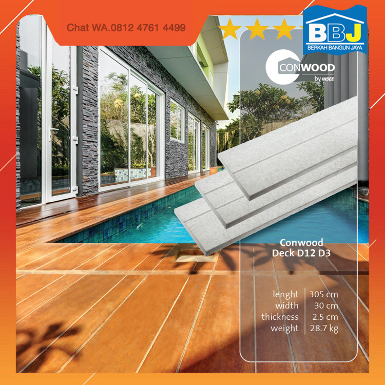 CONWOOD DECORATIVE DECK 25mm | Deck 4" | Deck 6" | Deck 8" / Conwood Lantai Kolam Renang / Conwood o