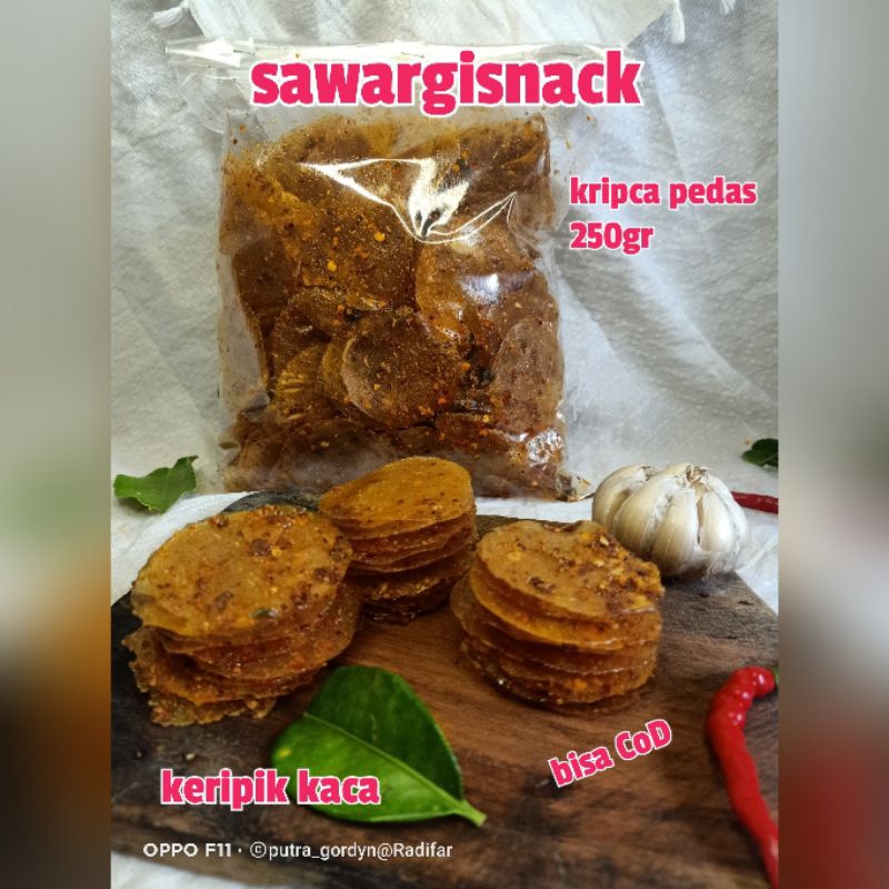 

KRIPCA (kripik kaca)250g Pedas Gurih daun jeruk