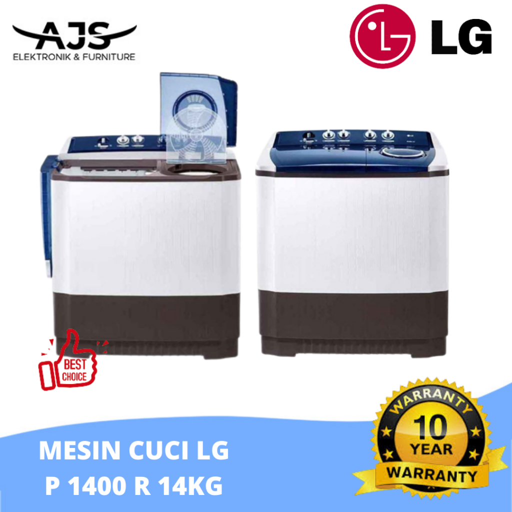 MESIN CUCI LG WP 1400 R 14KG 2 TABUNG 1400R LOW WATT