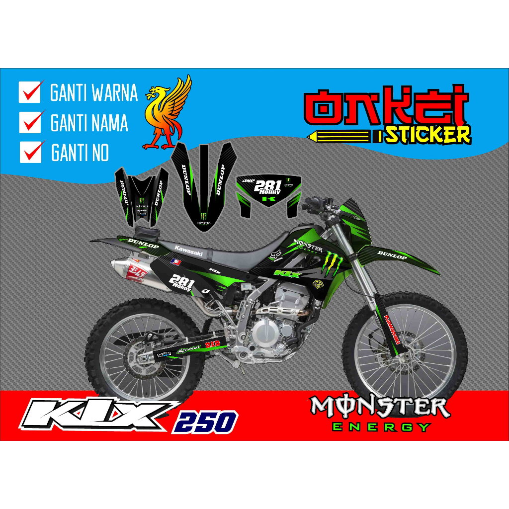 DECAL STICKER KLX 250 DAN DTRACKER 250 KD1