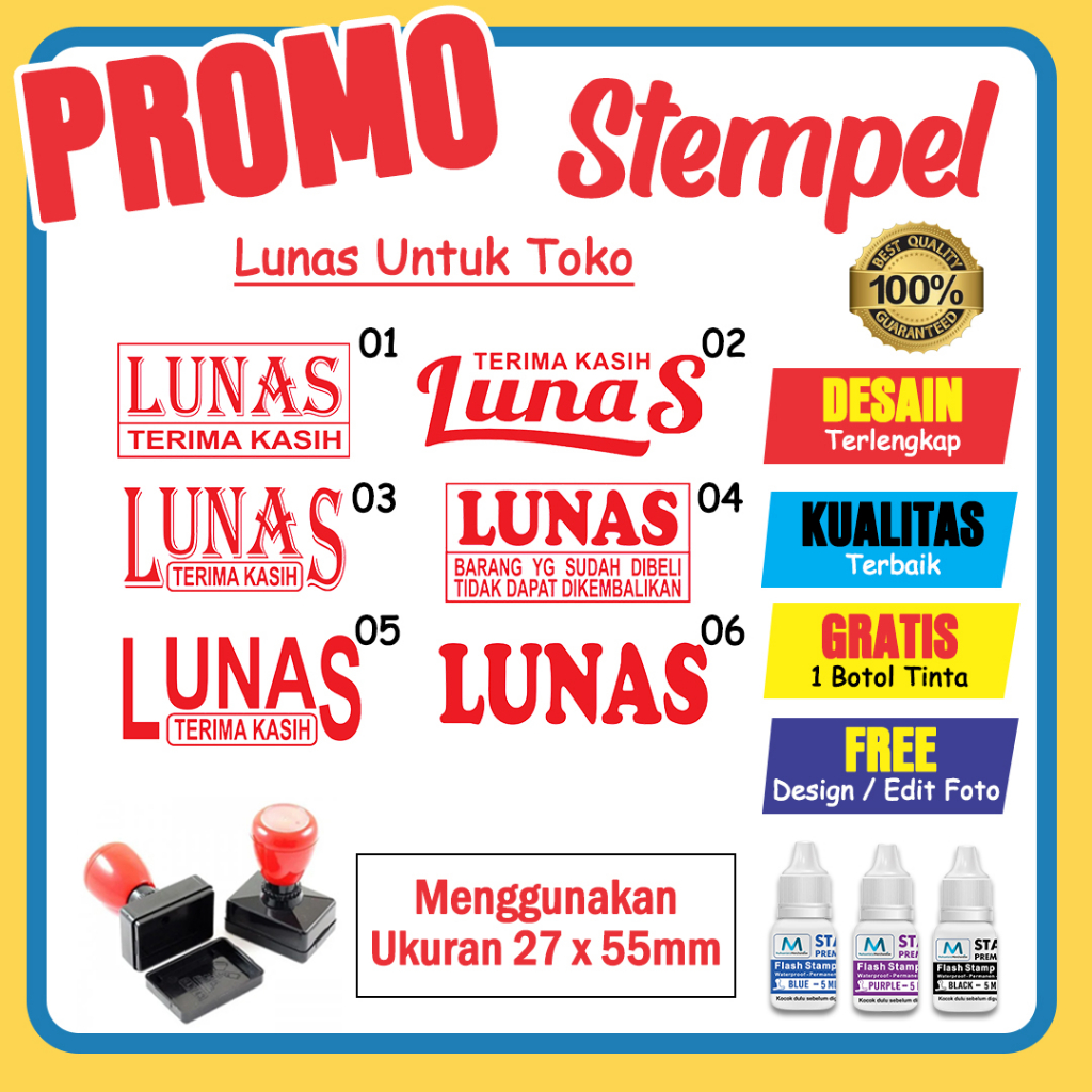 

[1HARI JADI] CETAK STEMPEL LUNAS / STEMPEL FLASH CUSTOM / STEMPEL TOKO PERUSAHAAN BARANG / STEMPEL SEKOLAH LUNAS SUDAH DIBAYAR