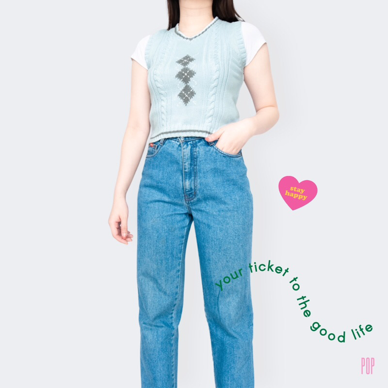 Blue Argyle Baby Vest