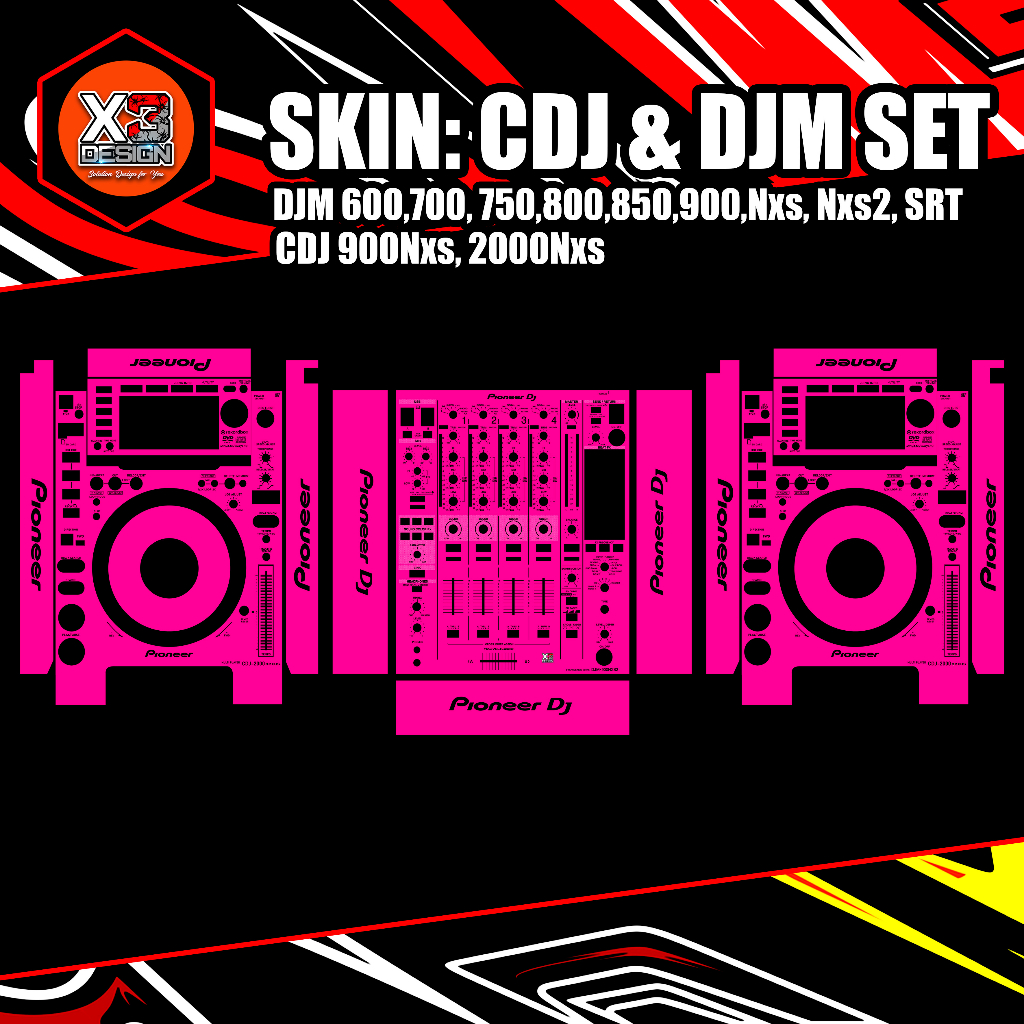 SKINZ PIONEER SET CDJ 900 2000NXS & DJM 600 HINGGA 900 ALL VARIAN COLOUR & CUSTOM