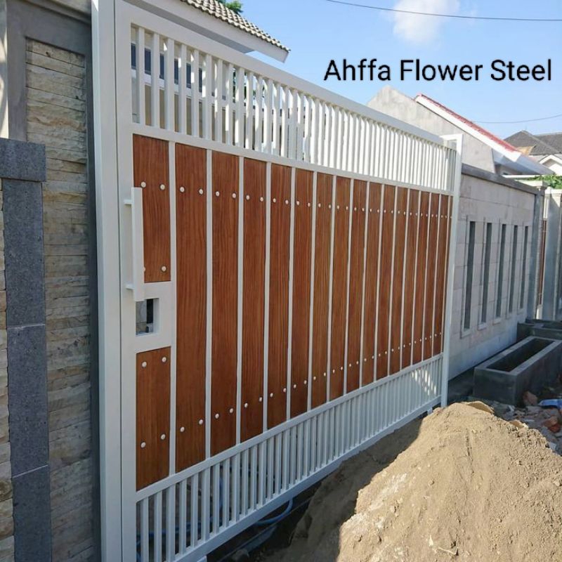 Pintu Pagar Besi Dorong Minimalis berkualitas tahan lama