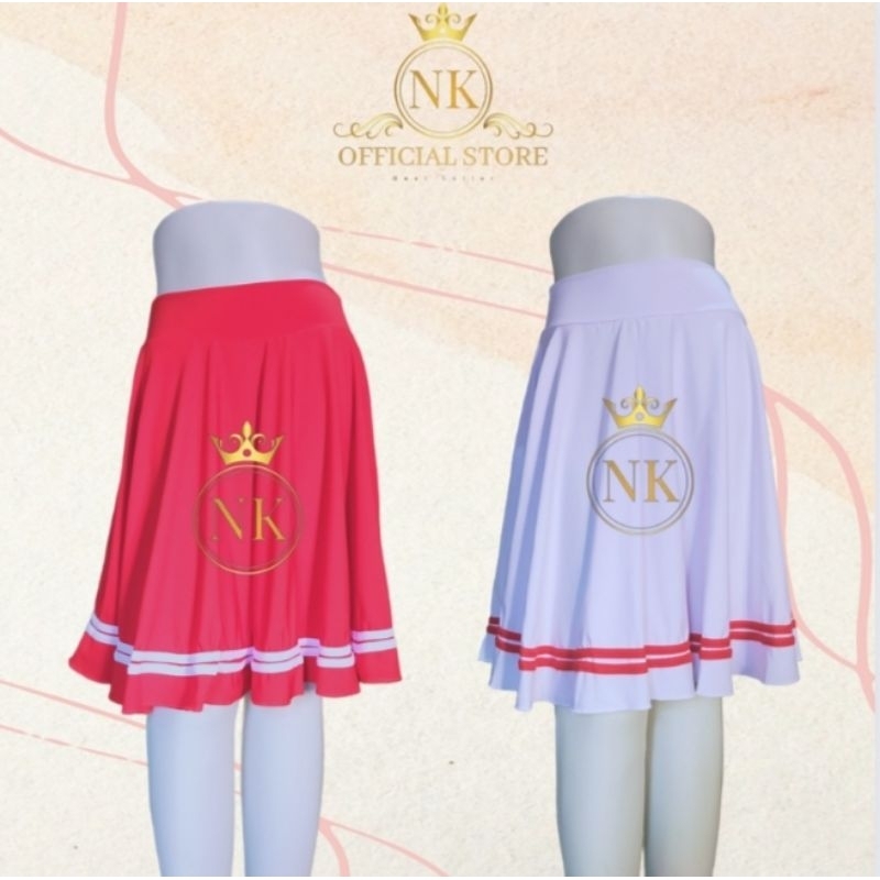 Rok Merah Putih Strip Panjang - Jersey Premium - Gerak Jalan, Line Belly Dance, Senam Zumba, Sepeda,