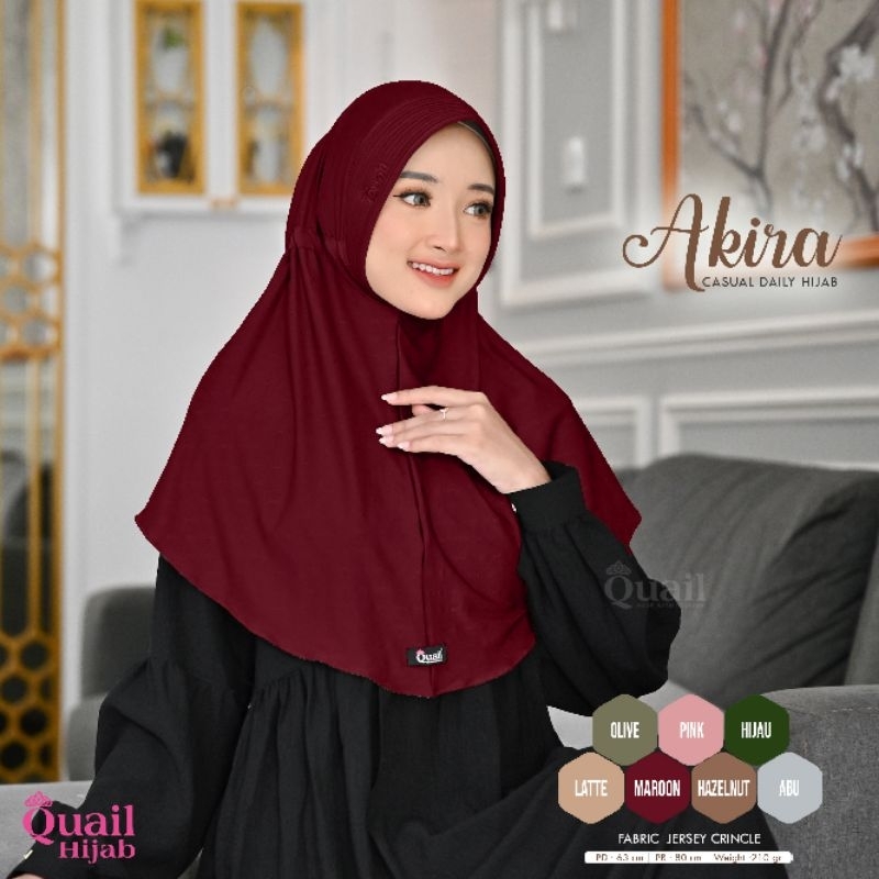 Hijab Instan Jersey Crinkle Tali Original Jilbab Quail AKIRA