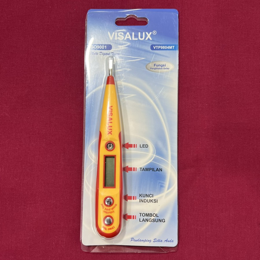 VTP9804MT Obeng Tespen Test Pen Digital Volt 12-250V AC DC Visalux