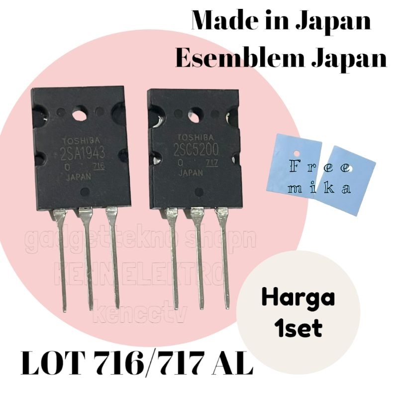 transistor Toshiba a1943 c5200 ORI seri 7 AL 1943 5200 ORI seri 7 AL