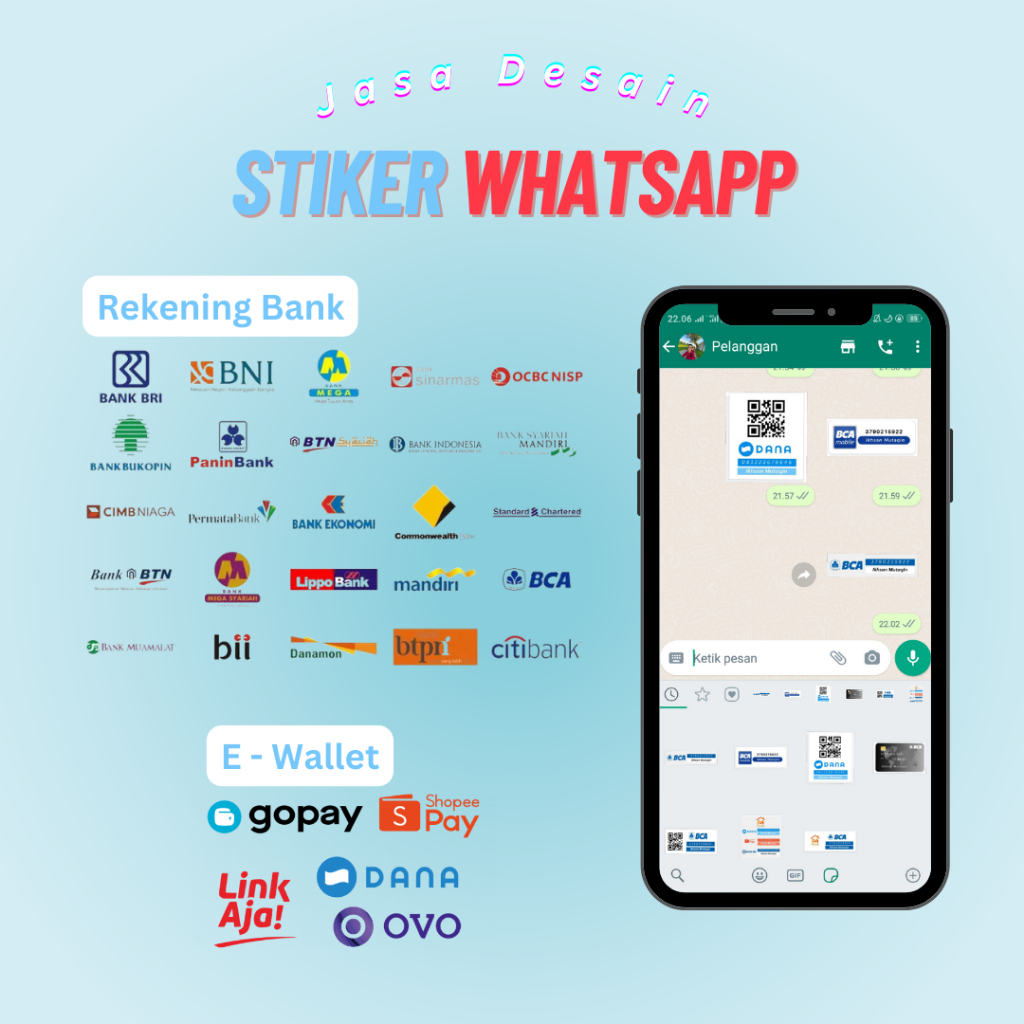 Custom Stiker Whatsapp - Stiker Rekening / E Wallet
