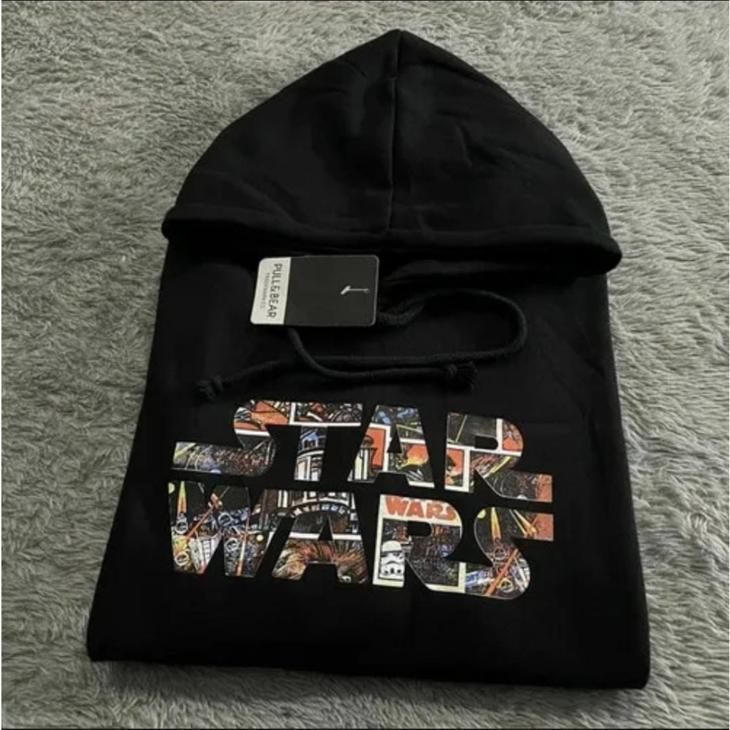 [COD] Sweater Hoodie STAR WARS Original Hitam Logo Texs Motip Pullprint Premium Distro Untuk Pria Da