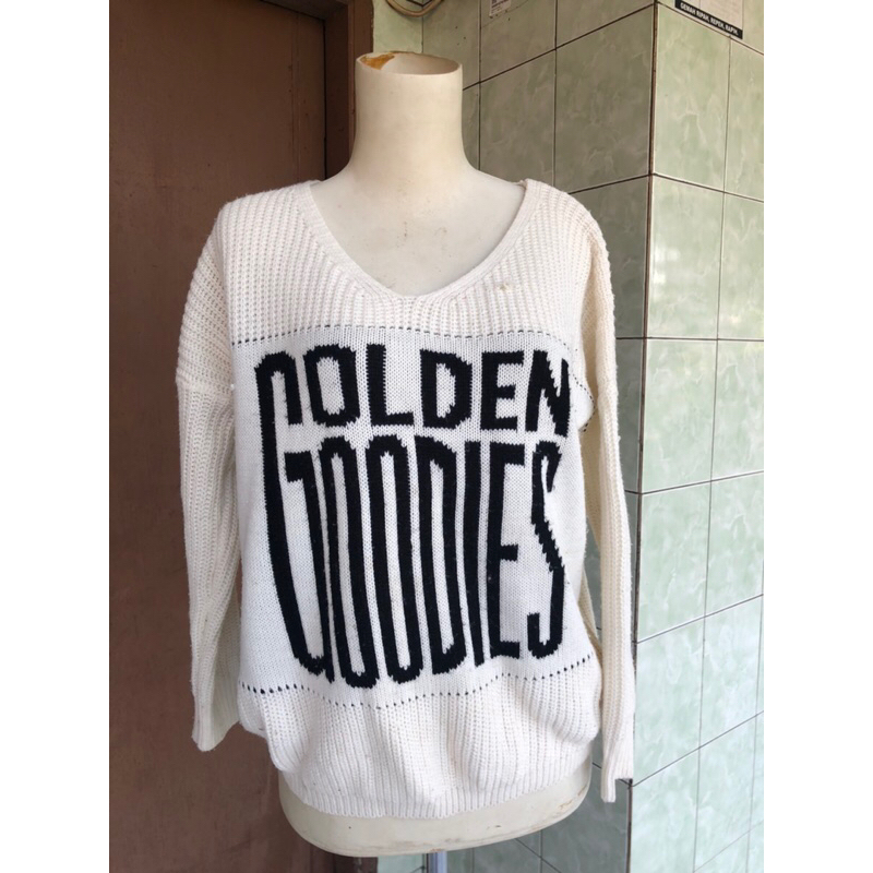 preloved sweater rajut putih wanita