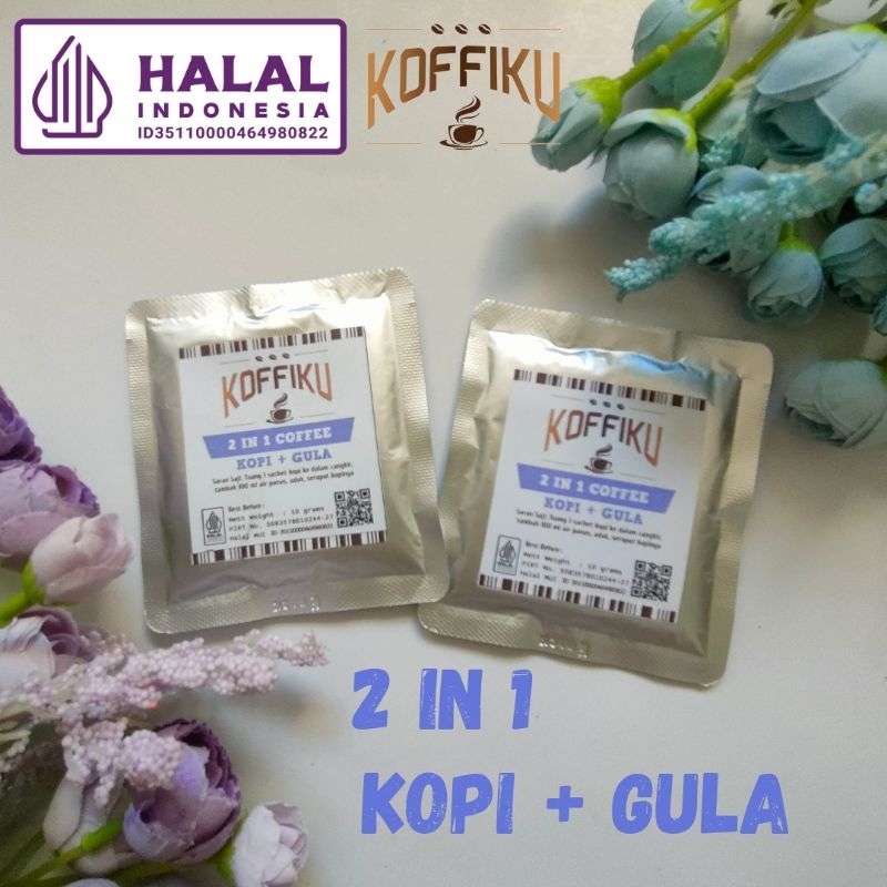 

KOFFIKU 2in1 [KOPI+GULA] Kopi Instant / Kopi Hitam Manis ROBUSTA